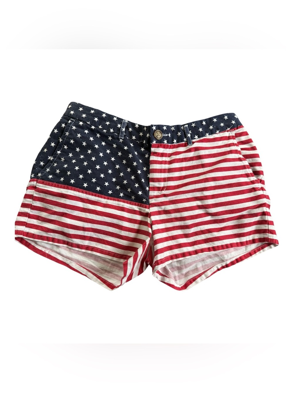 Chubbies Women's The Miss Mericas Shorts Patriotic America Flag Red Blue Large